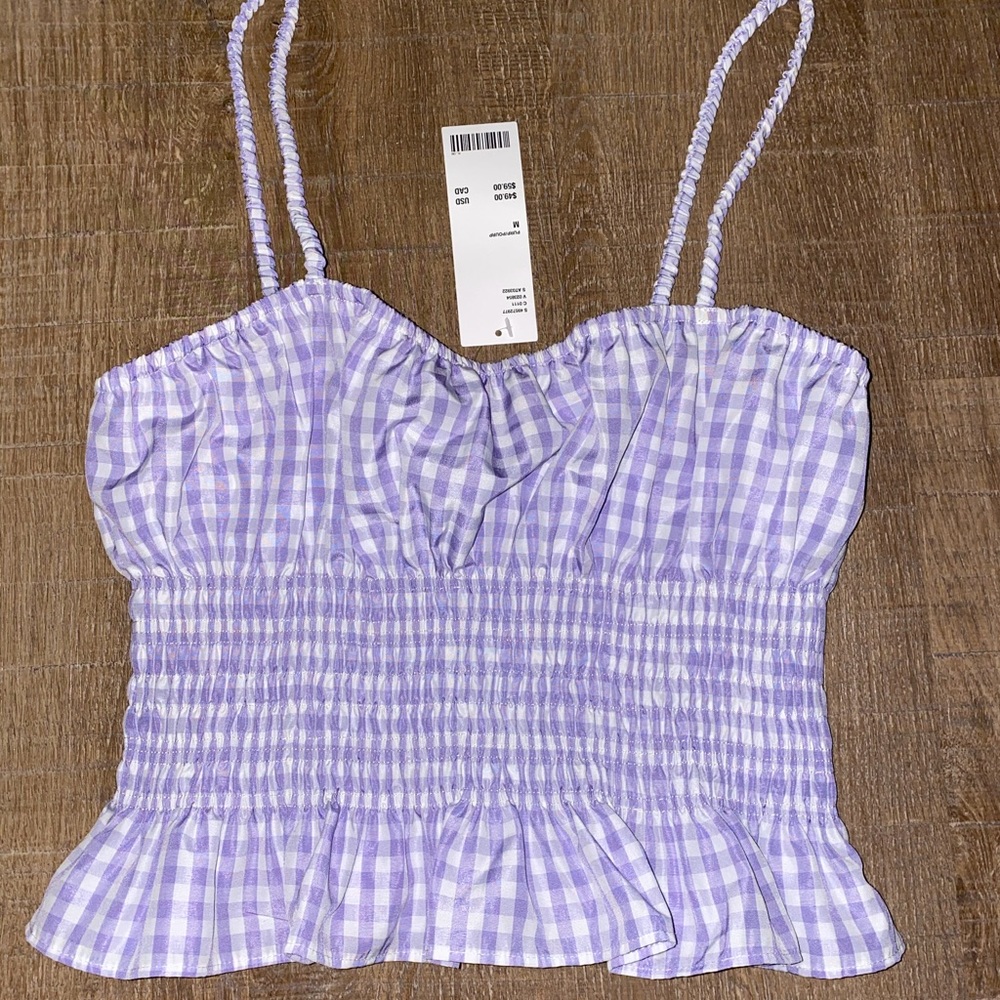 Purple checkered tank top from UO